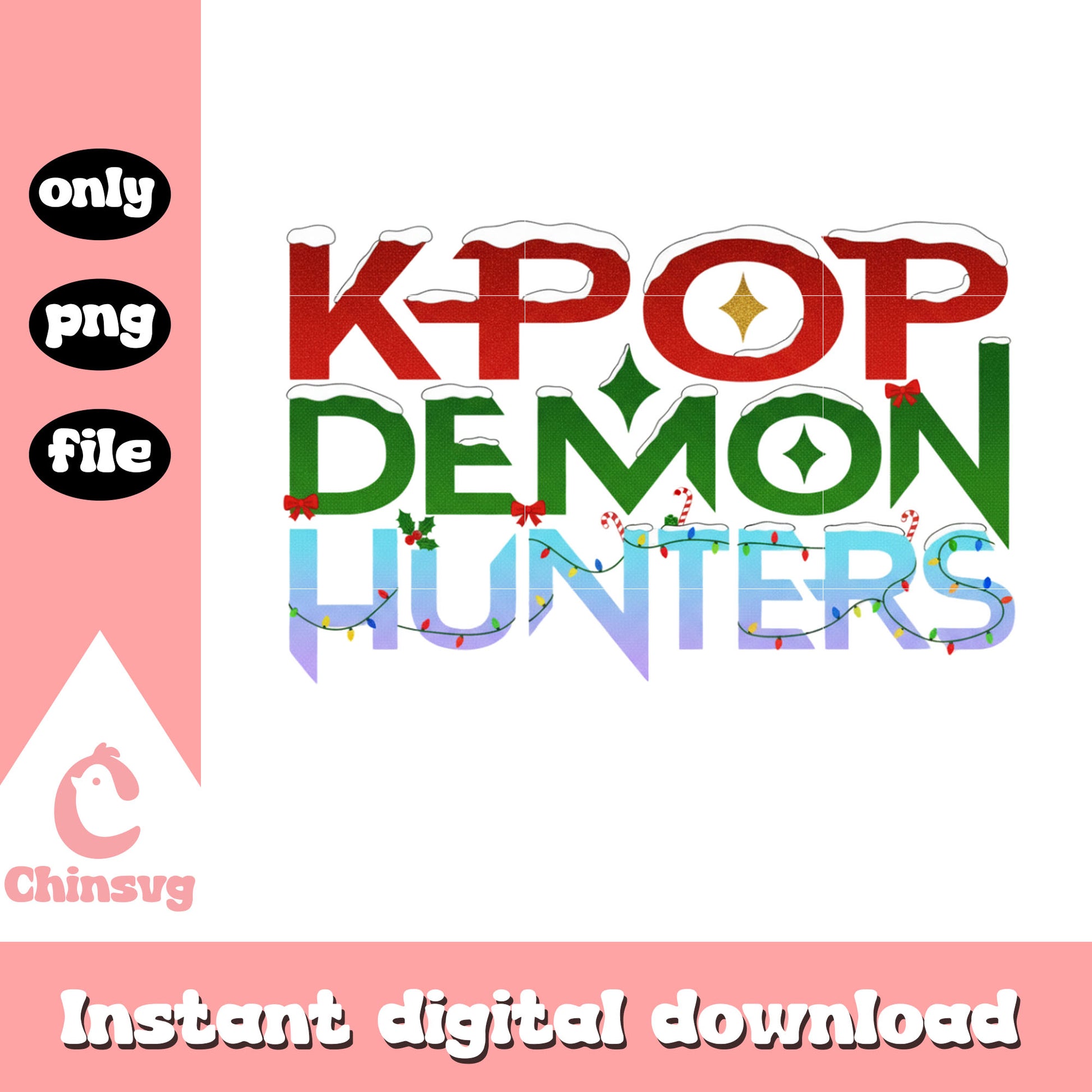 Christmas demon hunters kpop decor png, kpop demon hunters png