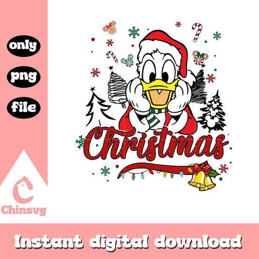Christmas donald duck design png, donald duck christmas​ png