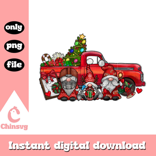 Christmas football truck design png, merry christmas png