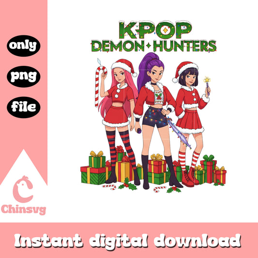 Christmas gift boxes huntrix kpop png, kpop christmas png