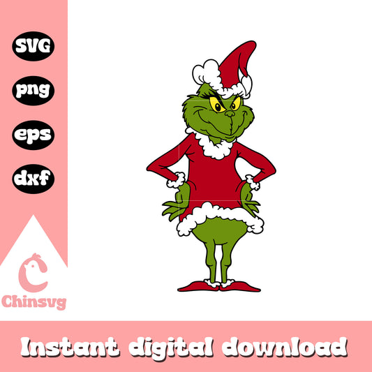 Christmas grinch santa design svg, santa the grinch svg