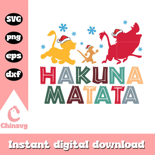 Christmas hakuna matata svg, hakuna matata svg, wild animal svg