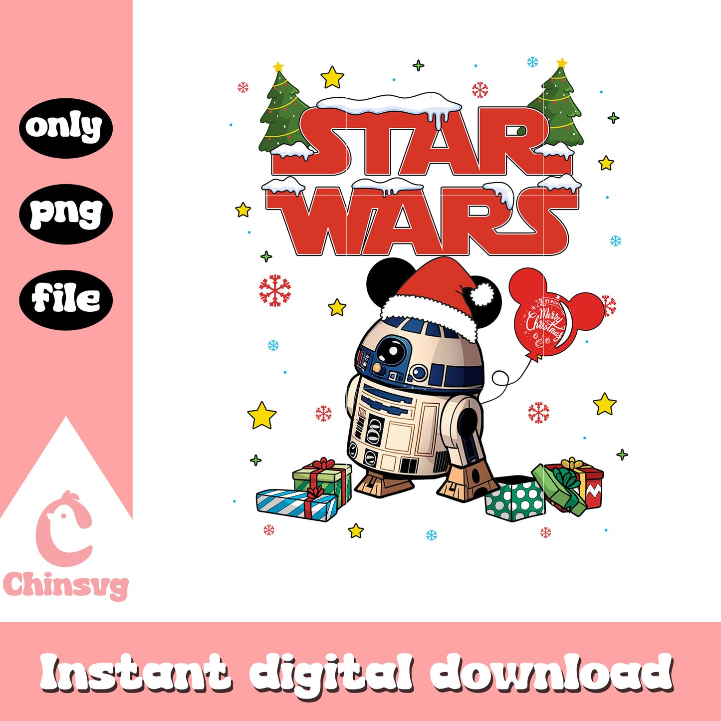 Christmas lights gifts star wars r2-d2 png, star wars r2 d2 png
