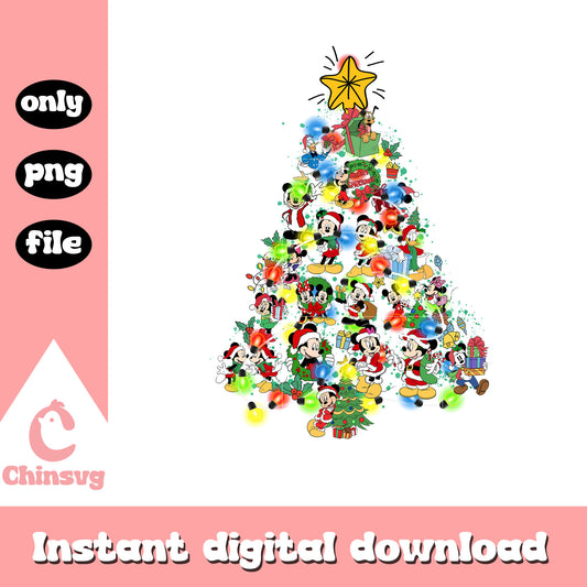 Christmas mickey christmas tree design png, disney christmas​ png