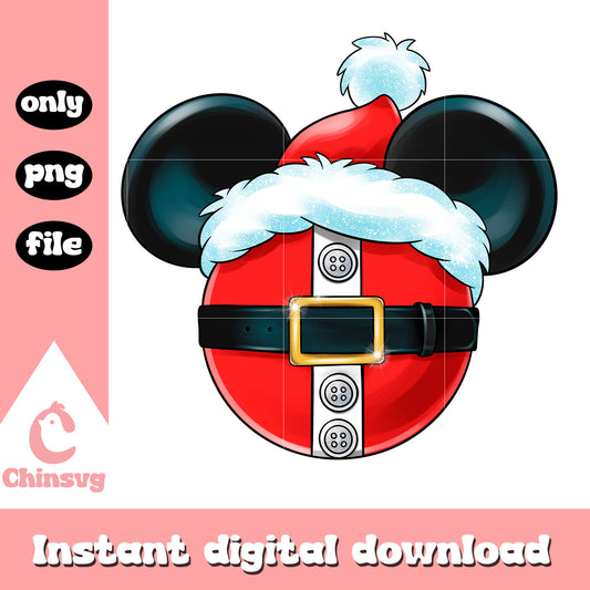 Christmas mickey ears design png, disney mickey mouse png