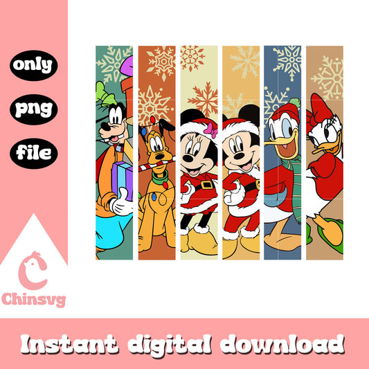 Christmas mickey friends collage pics png, disney mickey movie png