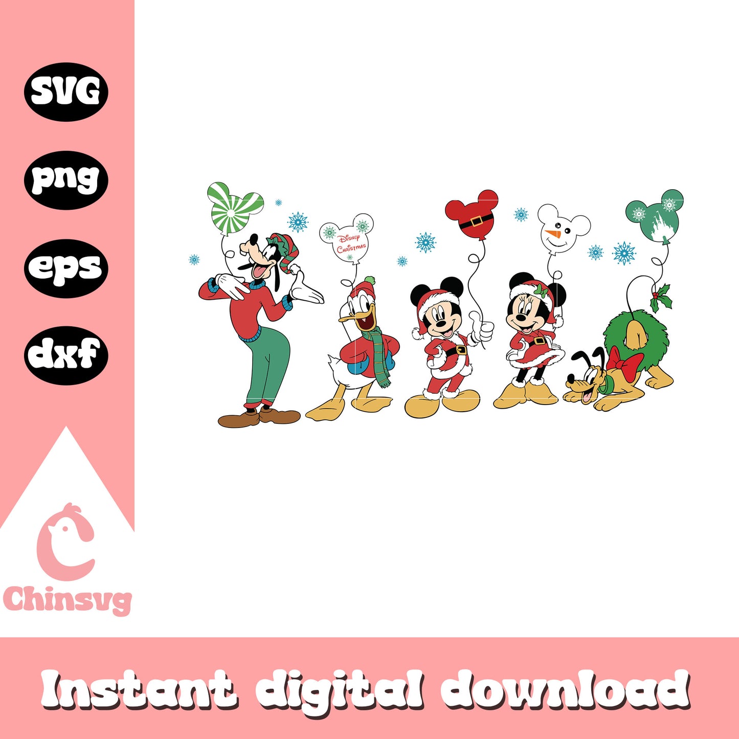 Christmas mickey mouse and friends svg, disney christmas party​ svg