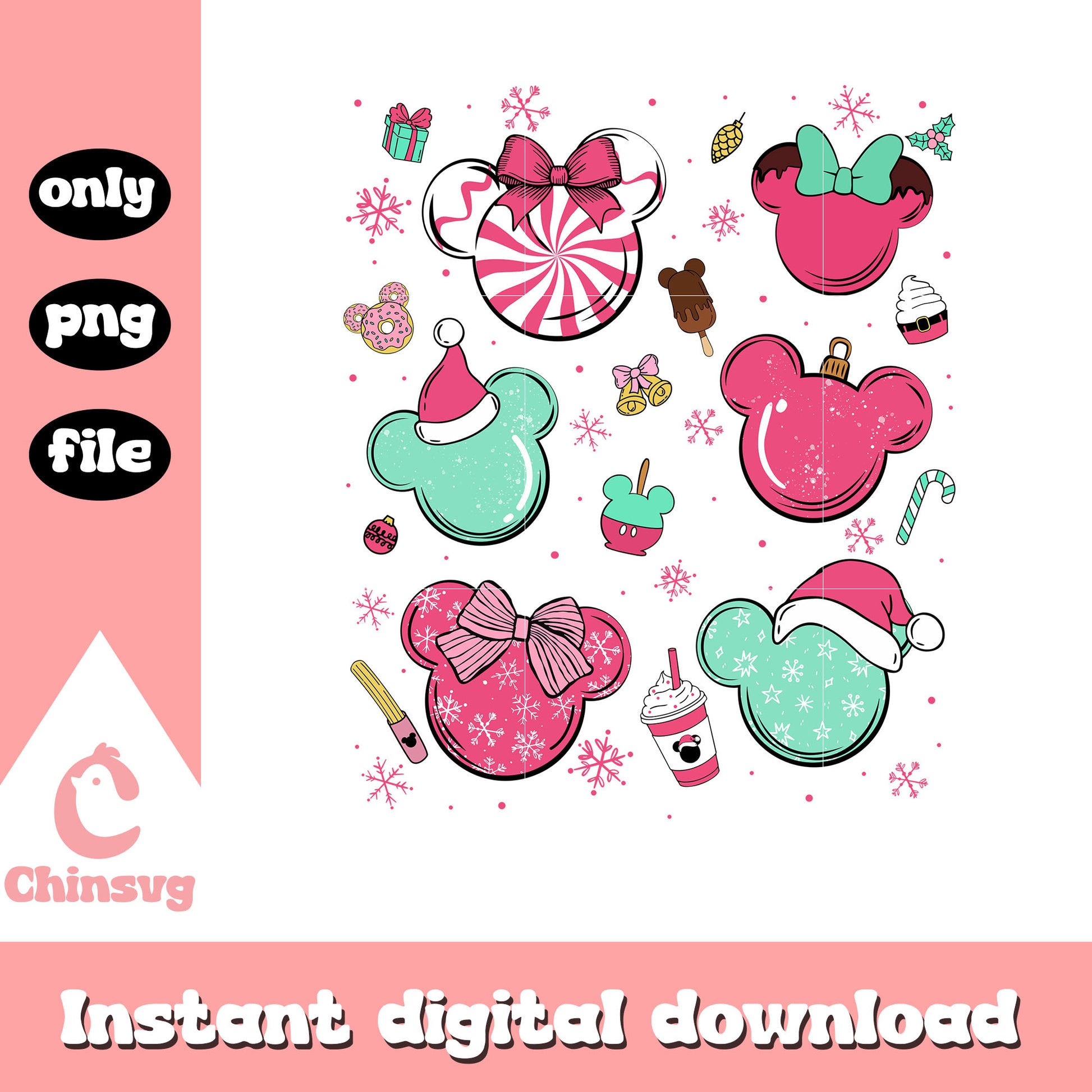 Christmas mickey mouse candy png, mickey mouse christmas png