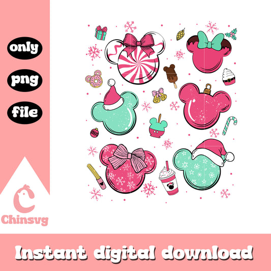 Christmas mickey mouse candy png, mickey mouse christmas png