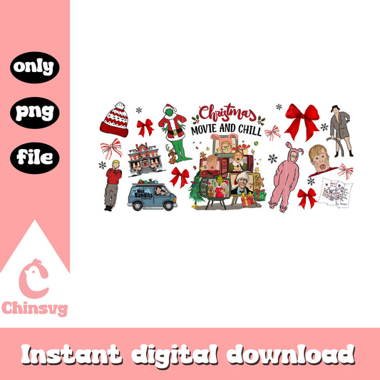 Christmas movie and chill grinch design png, grinches png