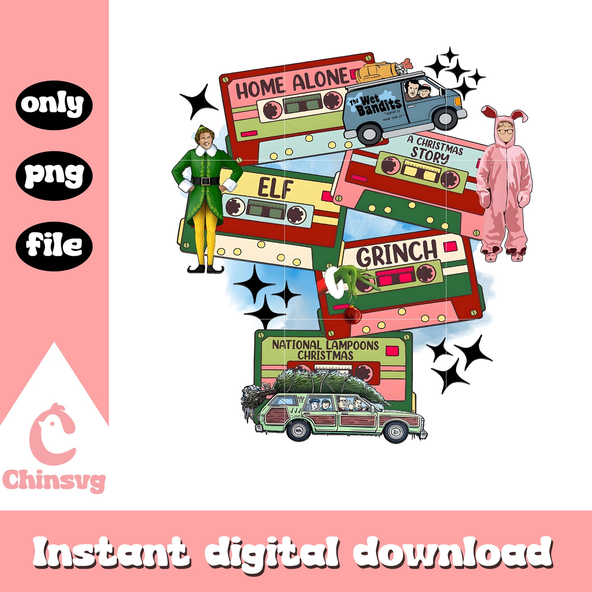 Christmas movie cassette type grinch elf png, the grinch png