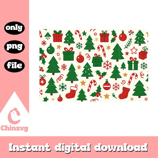Christmas pattern design png, christmas decoraations png