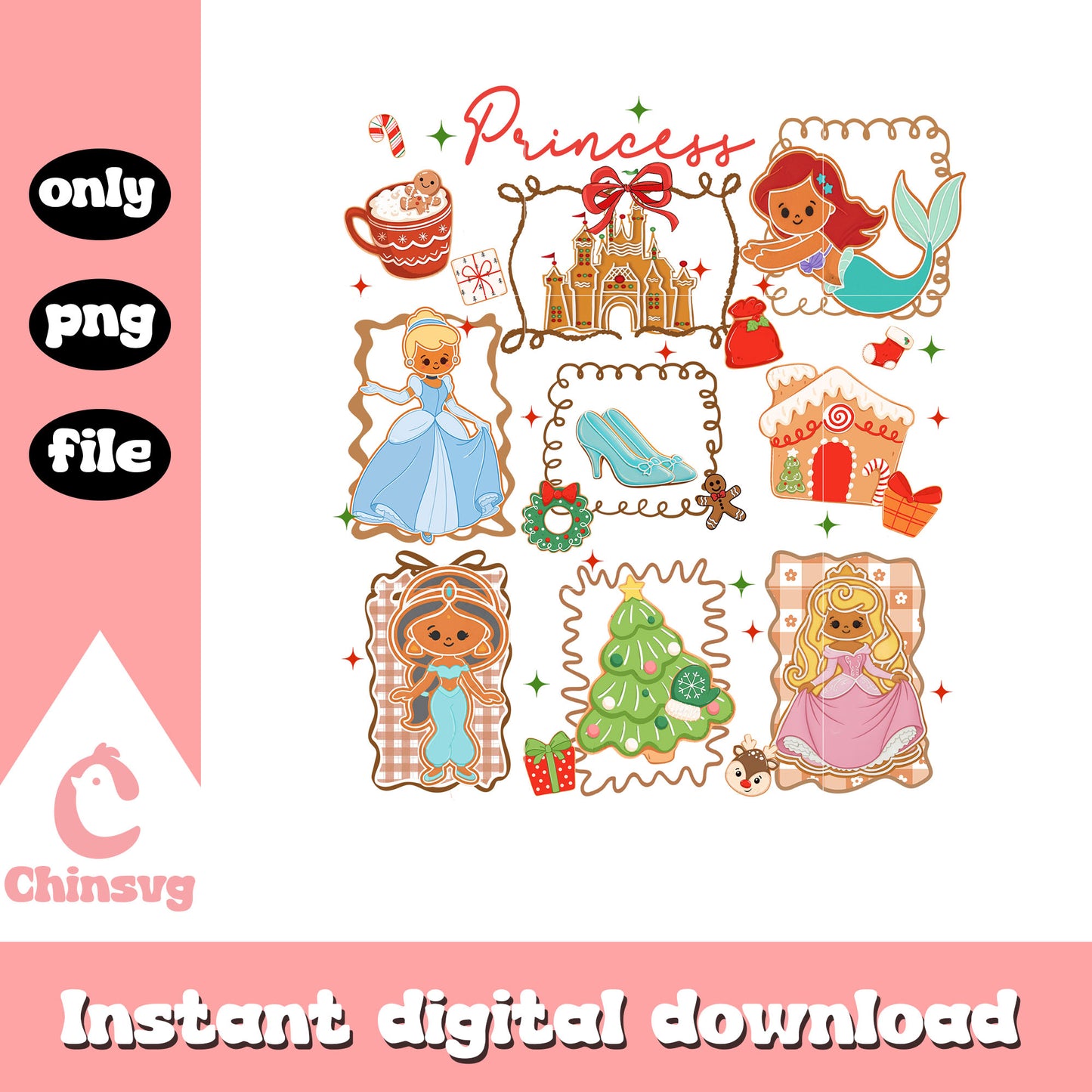 Christmas princess character png, private princess christmas​ png