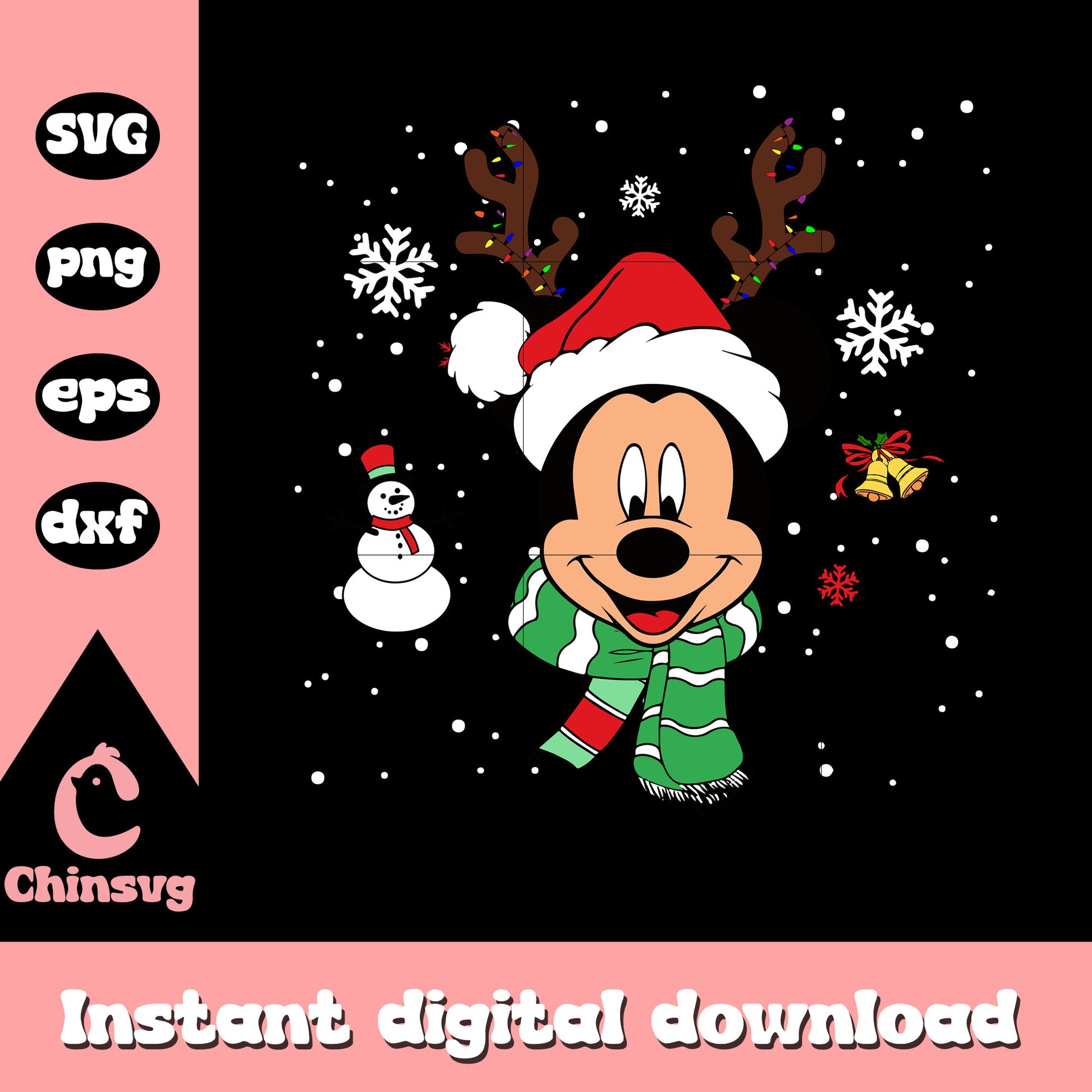 Christmas reindeer mickey mouse svg, disney christmas decor svg