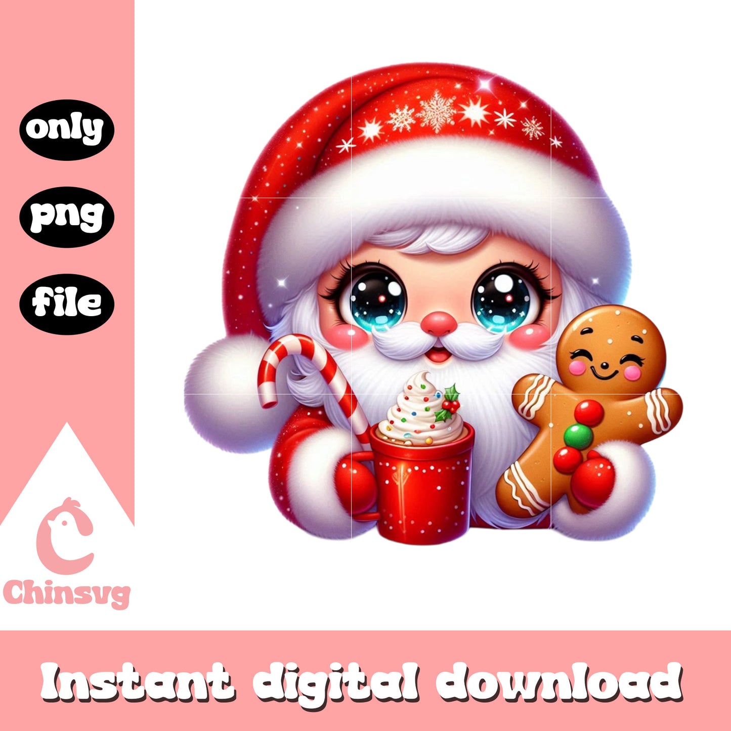 Christmas santa claus gingerbread png, christmas wallpaper png