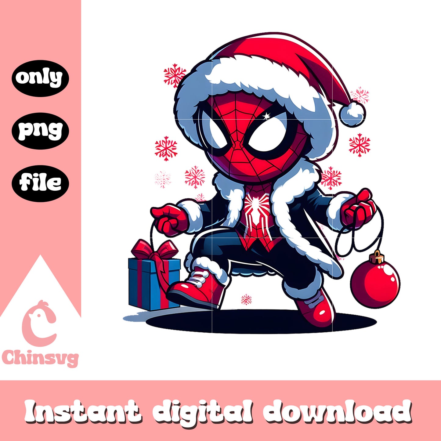 Christmas spider man santa hat png, christmas gift png