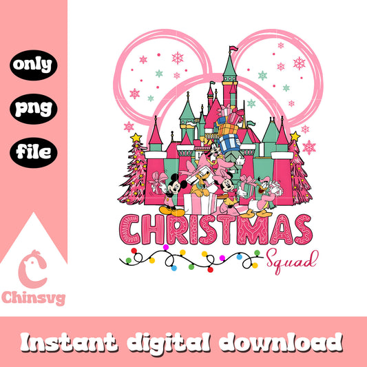 Christmas squad castle pink disney ear png, disney ears png