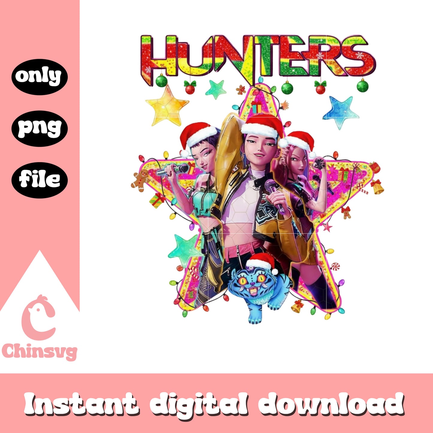 Christmas star huntrix perform decor png, christmas meme png