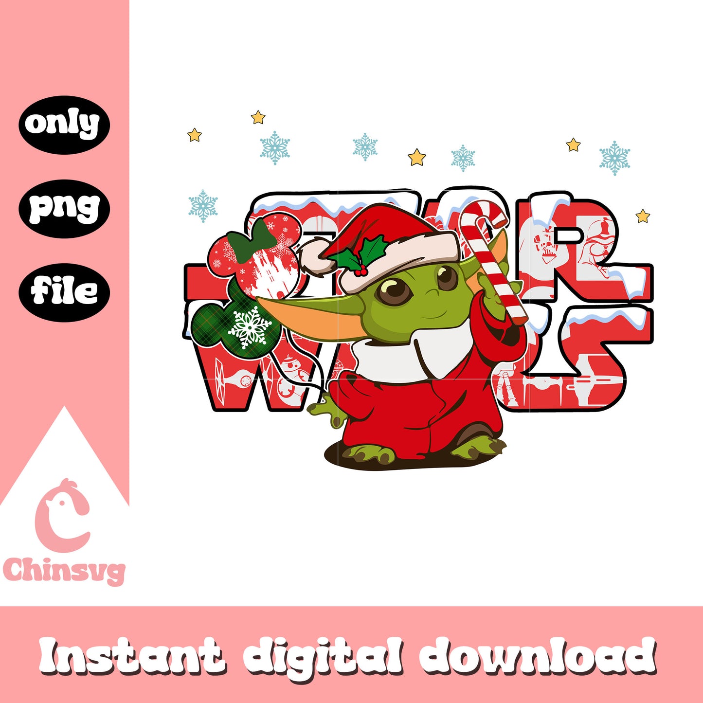 Christmas star wars baby yoda disney balloon png, baby yoda art png