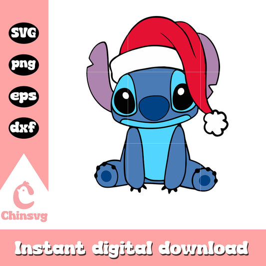 Christmas stitch santa hat design svg, christmas stitch​ svg