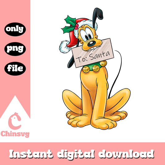Christmas to santa pluto disney png, disney pluto christmas png