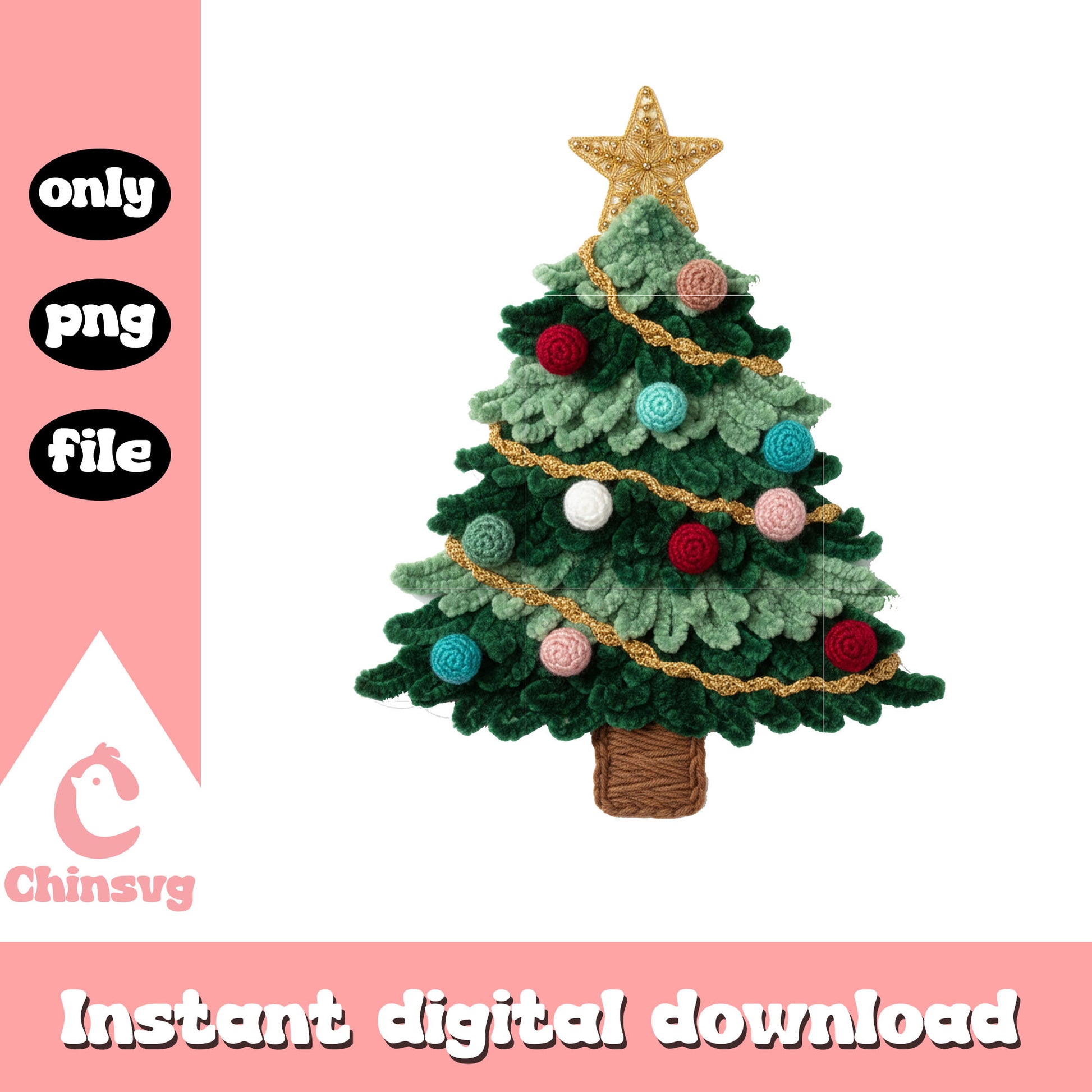 Christmas tree decor design png, christmas tree ornaments png