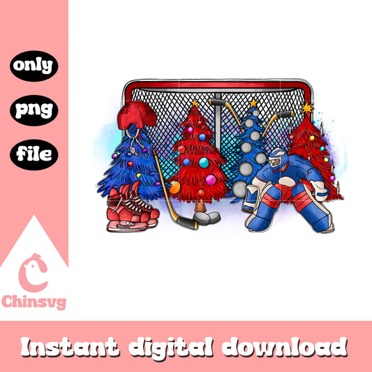 Christmas tree hockey design png, christmas vibes png