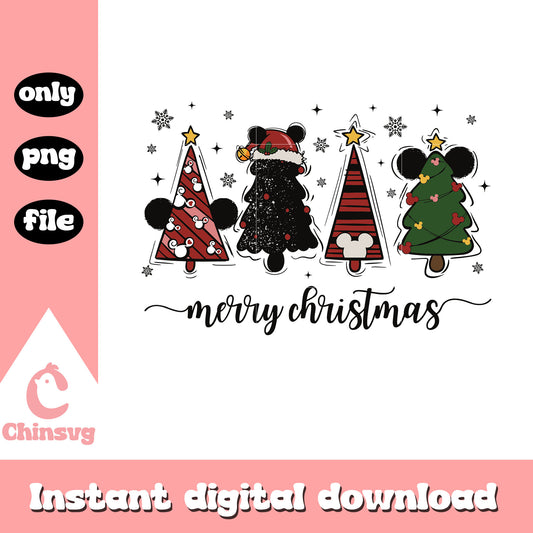 Christmas tree merry christmas png, mickey ears christmas​ png