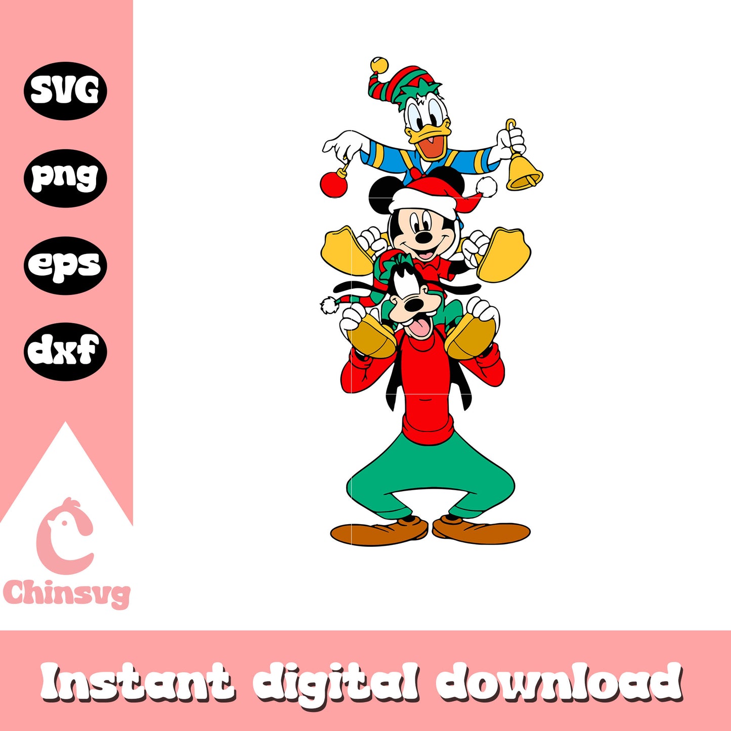 Christmas tree mickey and friends svg, disney very merry christmas svg