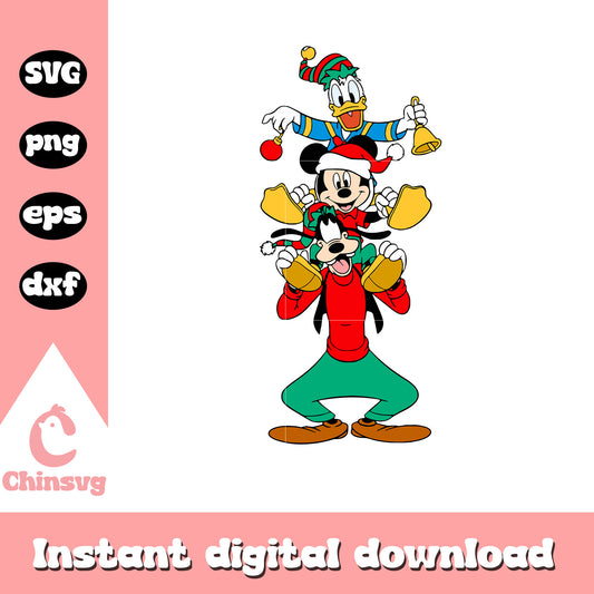 Christmas tree mickey and friends svg, disney very merry christmas svg