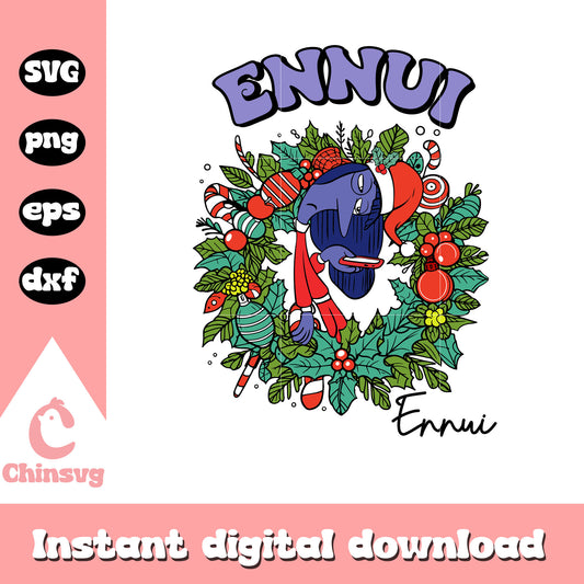 Christmas wreath ennui santa claus svg, inside out costumes svg