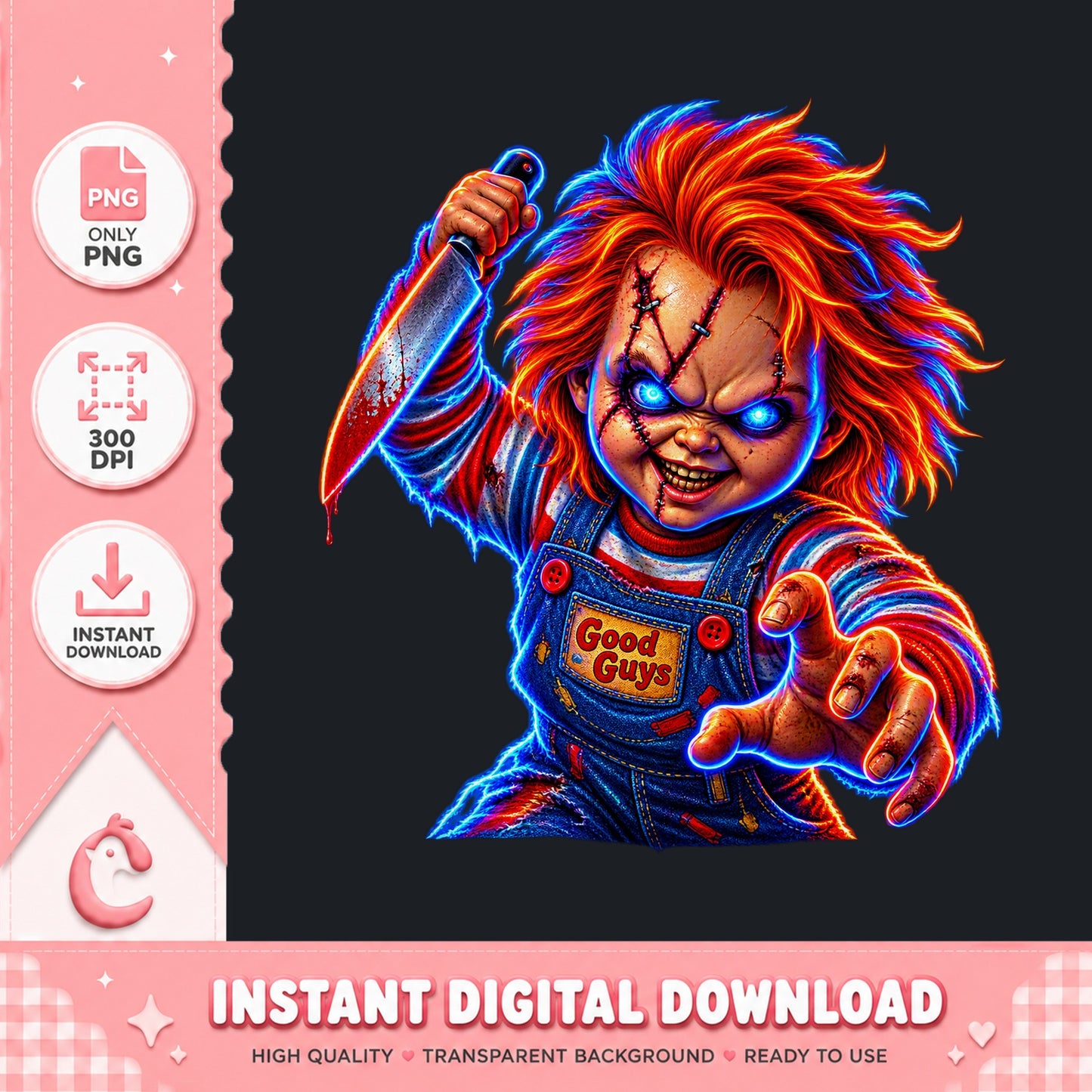 Chucky Good Guys PNG, Horror Character Clipart, Halloween PNG