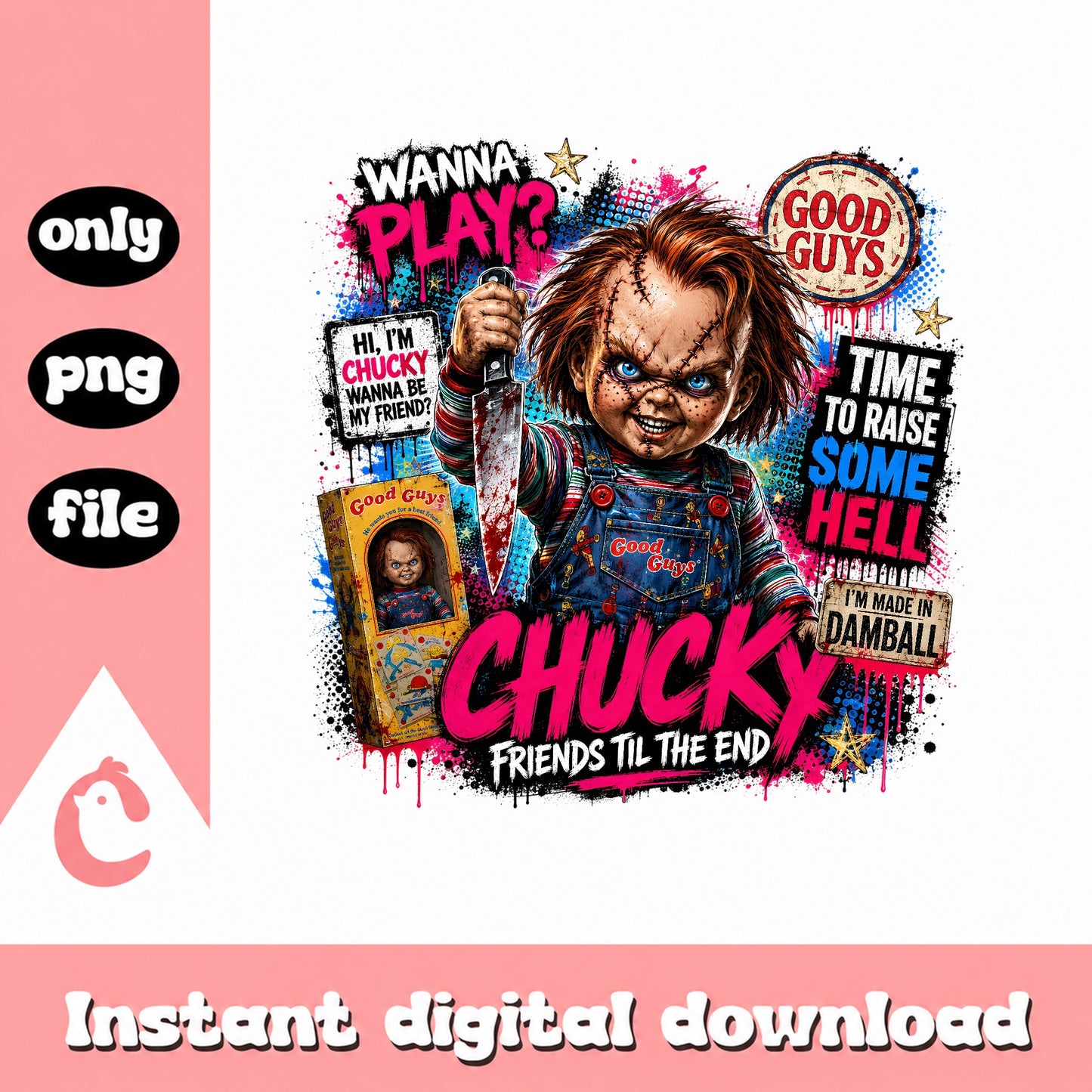 Chucky Horror Character PNG, Good Guys Doll, Halloween PNG