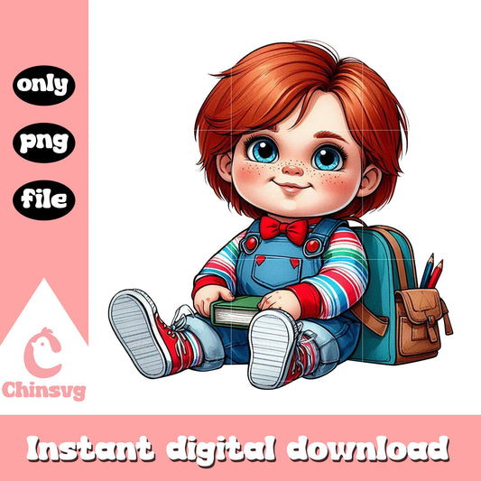 Chucky character back to school png, horror school png