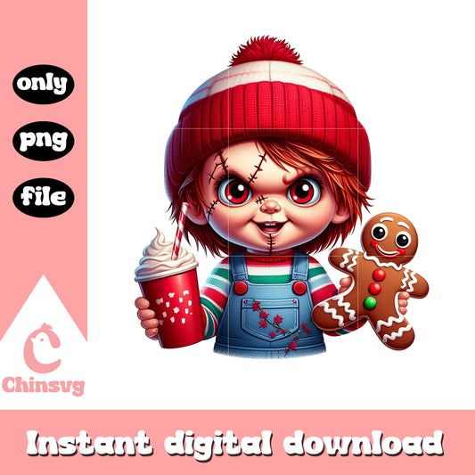 Chucky horror character gingerbread png, horror characters png