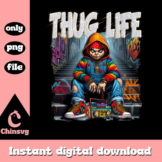 Chucky radio hip hop thug life png, chucky horror movie png