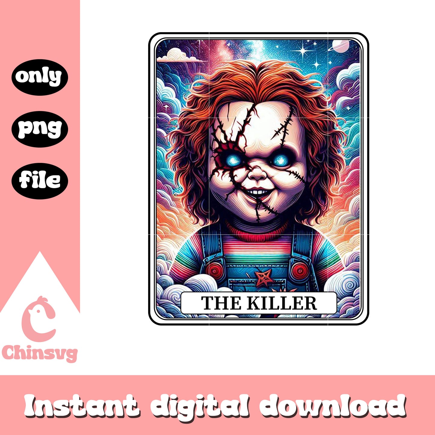 Chucky the killer tarot card png, american horror story png