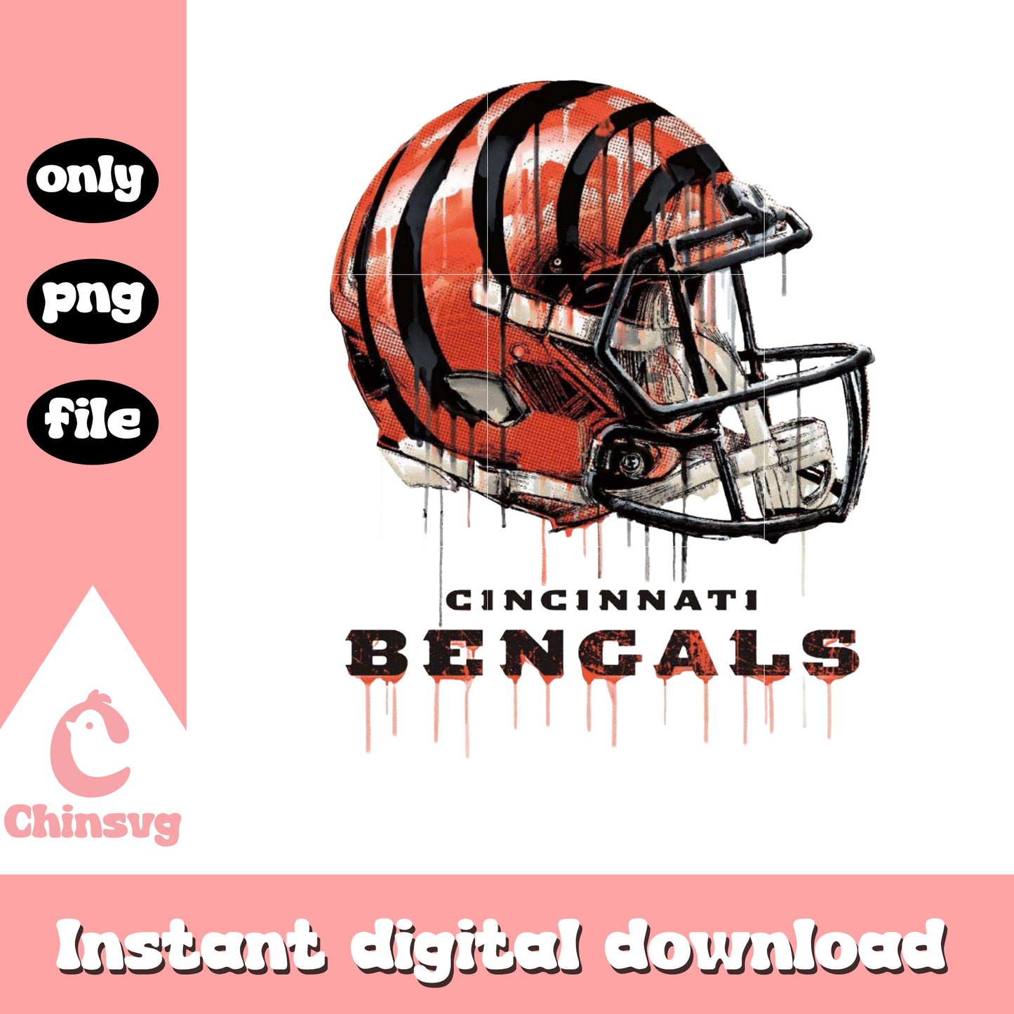 Cincinnati Bengals dripping helmet png, college football png