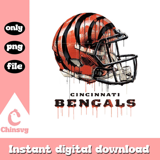 Cincinnati Bengals dripping helmet png, college football png