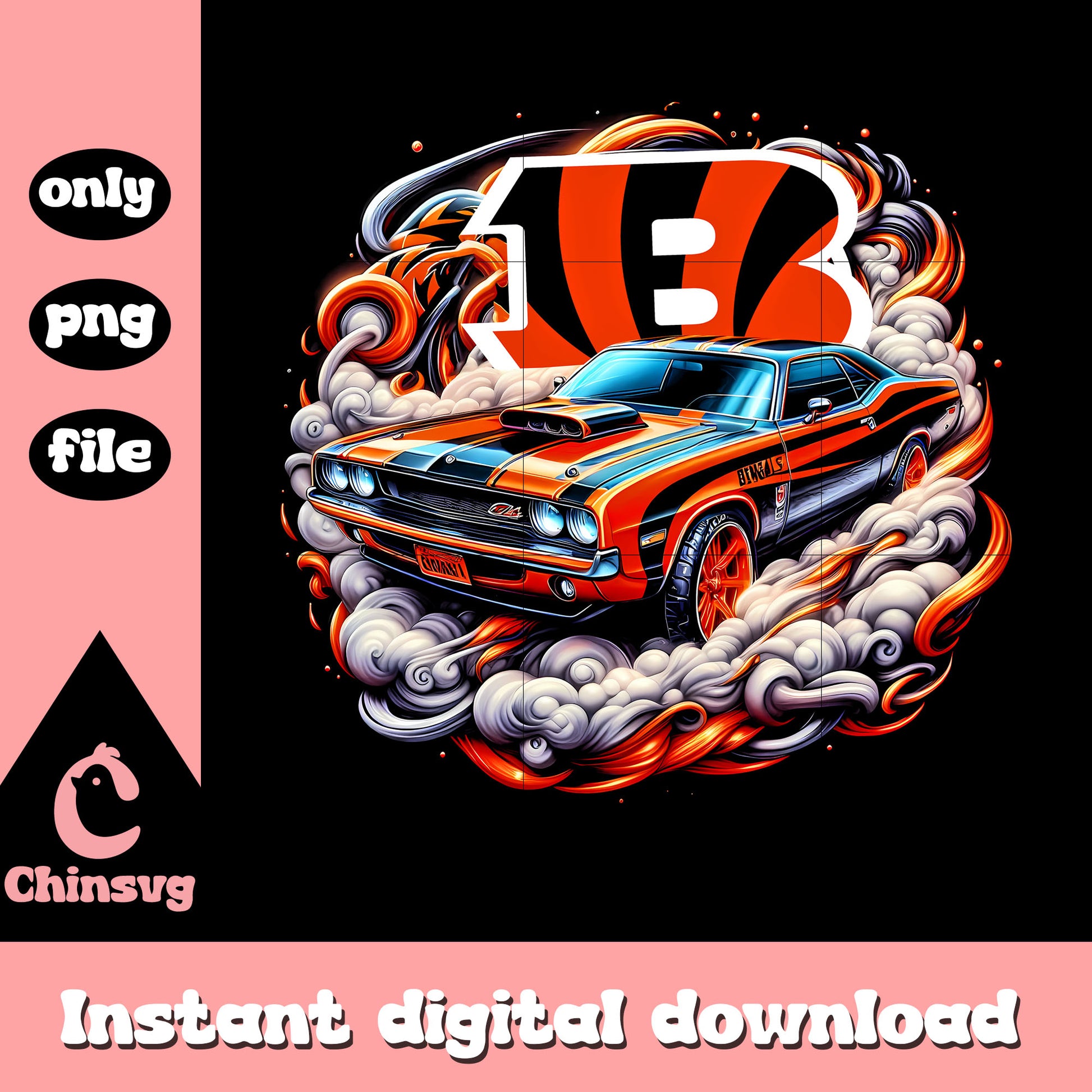 Cincinnati Bengals nfl smoke car png, nfl rugby png