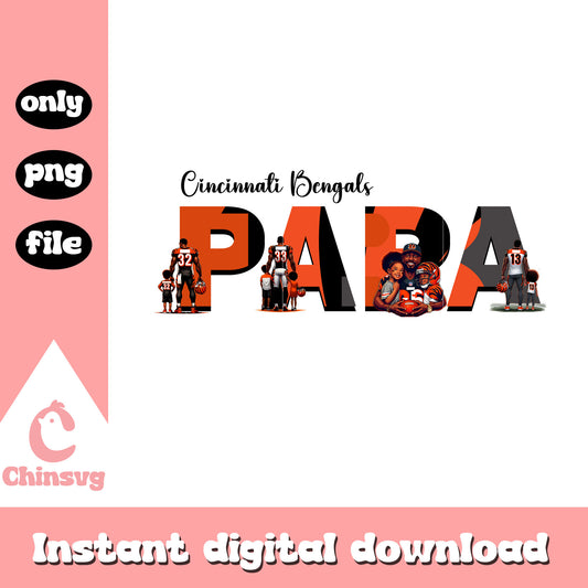 Cincinnati Bengals papa design png, football games png