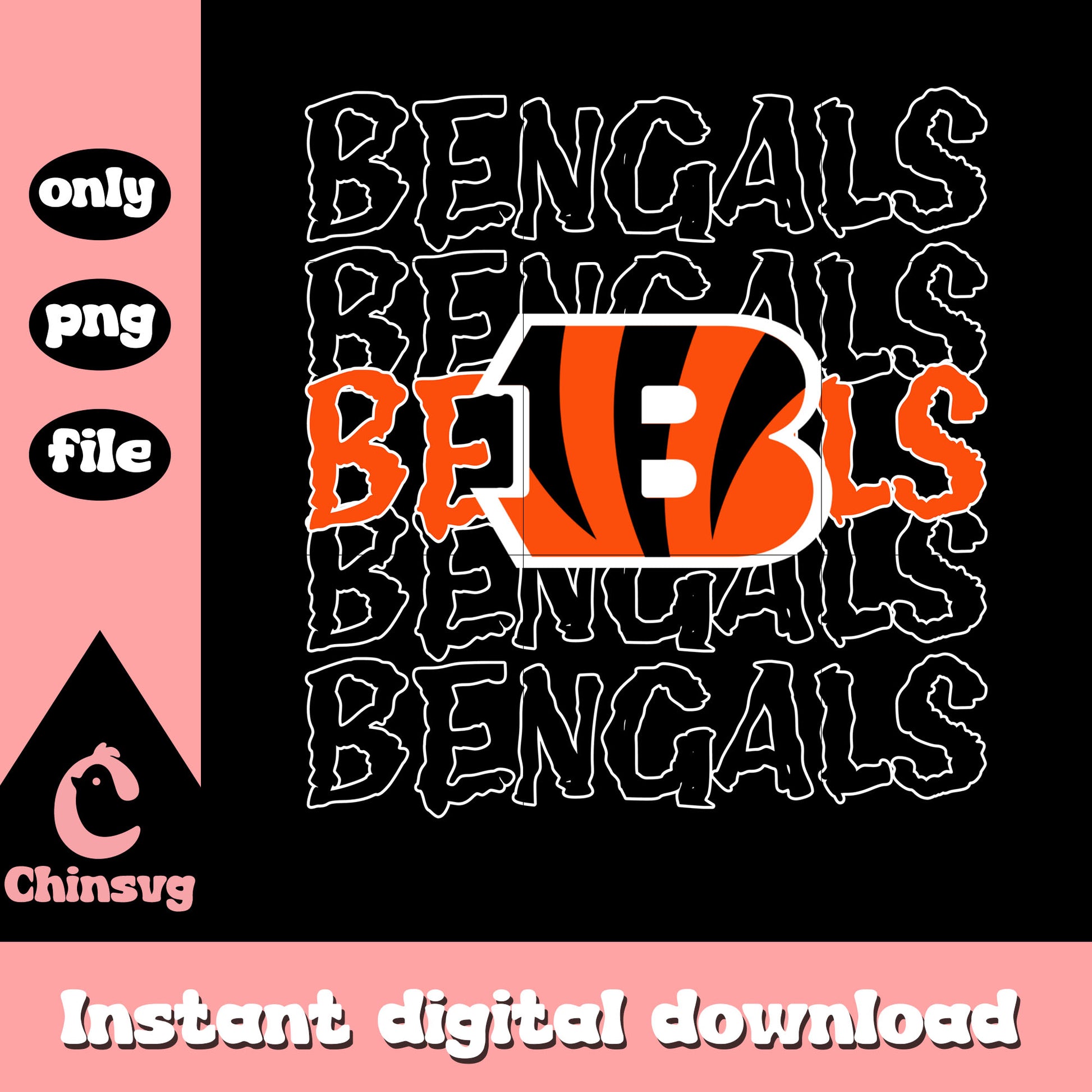 Cincinnati Bengals  team logo design  png, nfl png, logo png
