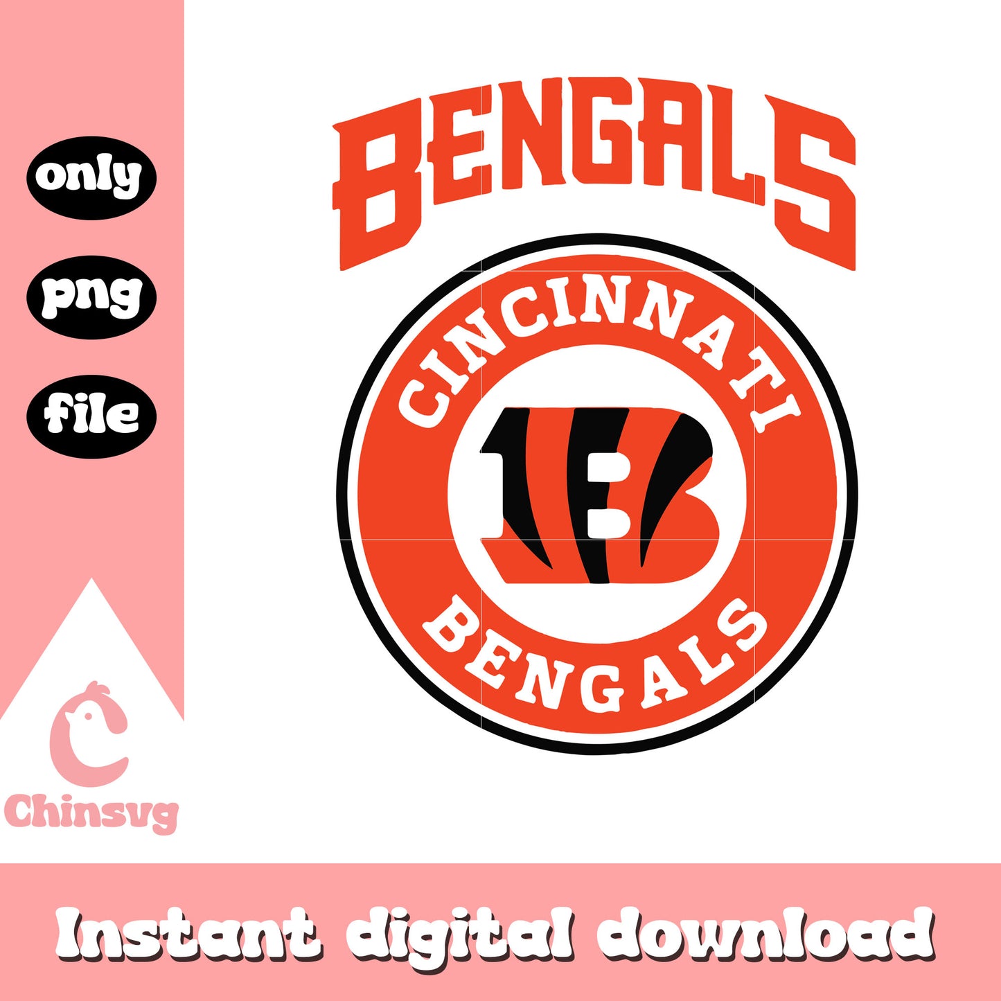 Cincinnati bengals nfl team sign clipart svg, cincinnati bengals nfl svg
