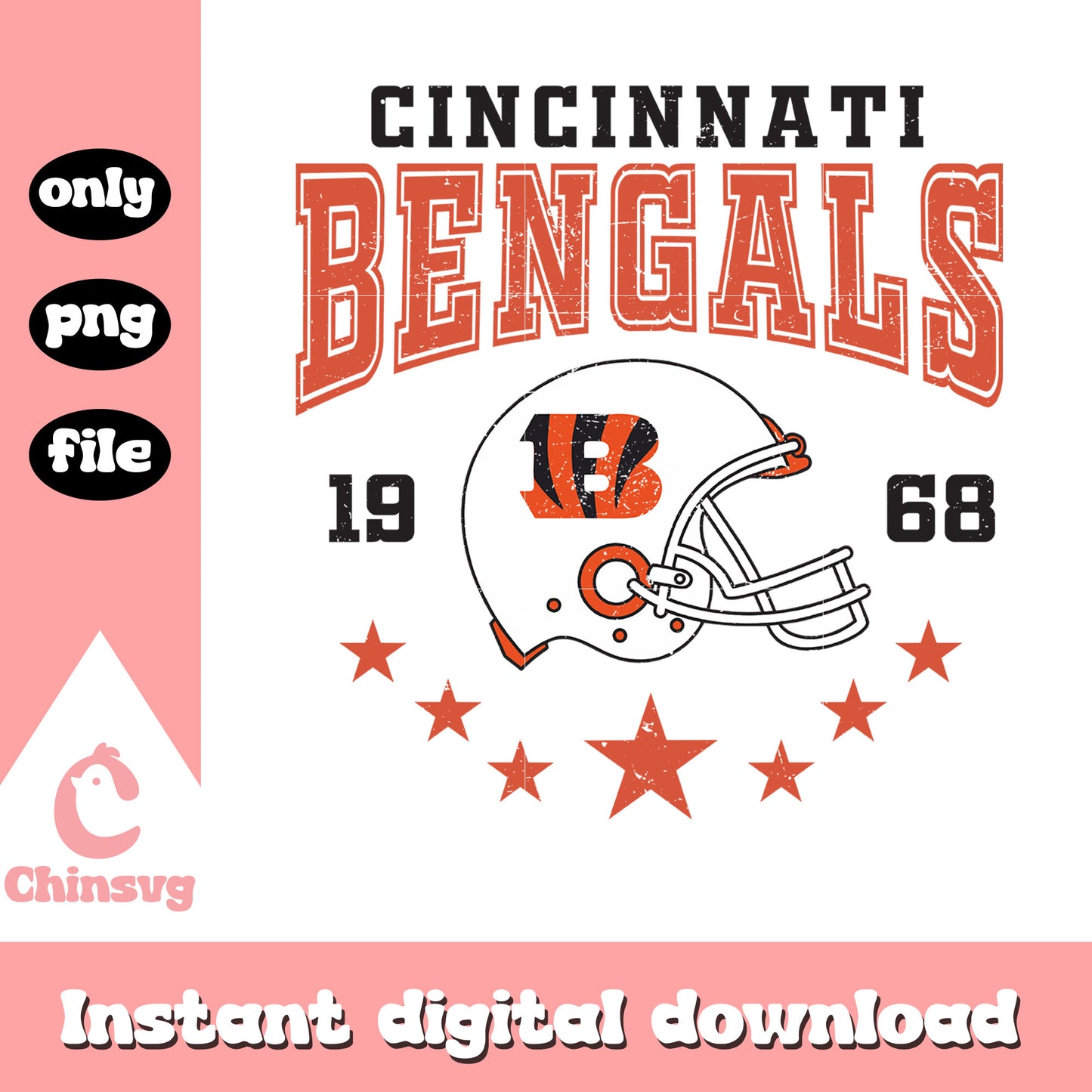 Cincinnati bengals star custom png, bengals nfl​​​​​ png