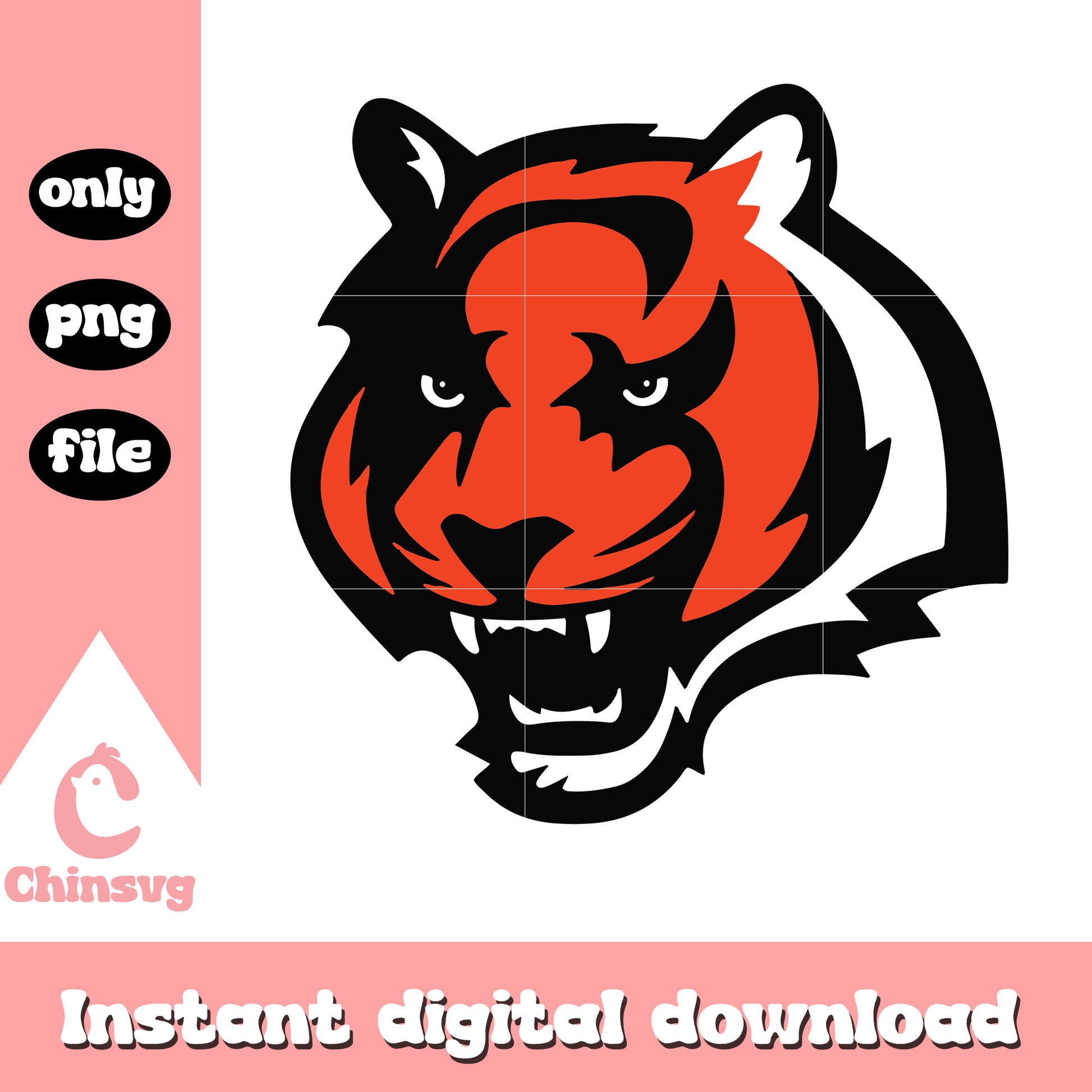 Cincinnati bengals tiger head sign svg, cincinnati bengals nfl svg