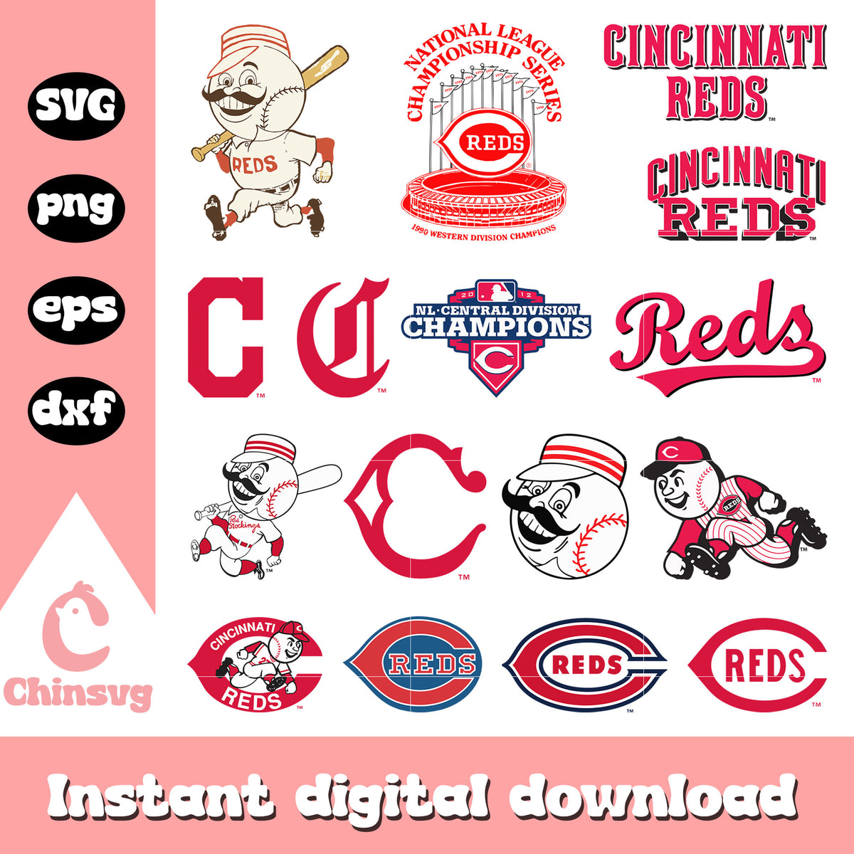 Cincinnati reds logo design bundle svg, cincinnati reds svg – Chinsvg