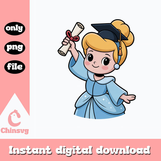 Cinderella Graduation PNG, Disney Princess Graduate, Grad PNG