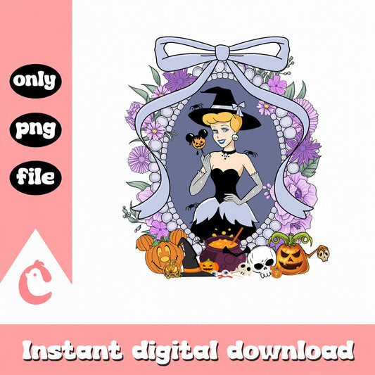 Cinderella Halloween Witch PNG, Disney Princess PNG, Spooky PNG