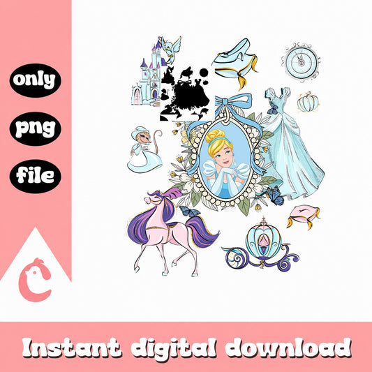 Cinderella PNG Bundle, Disney Princess PNG, Fairy Tale PNG
