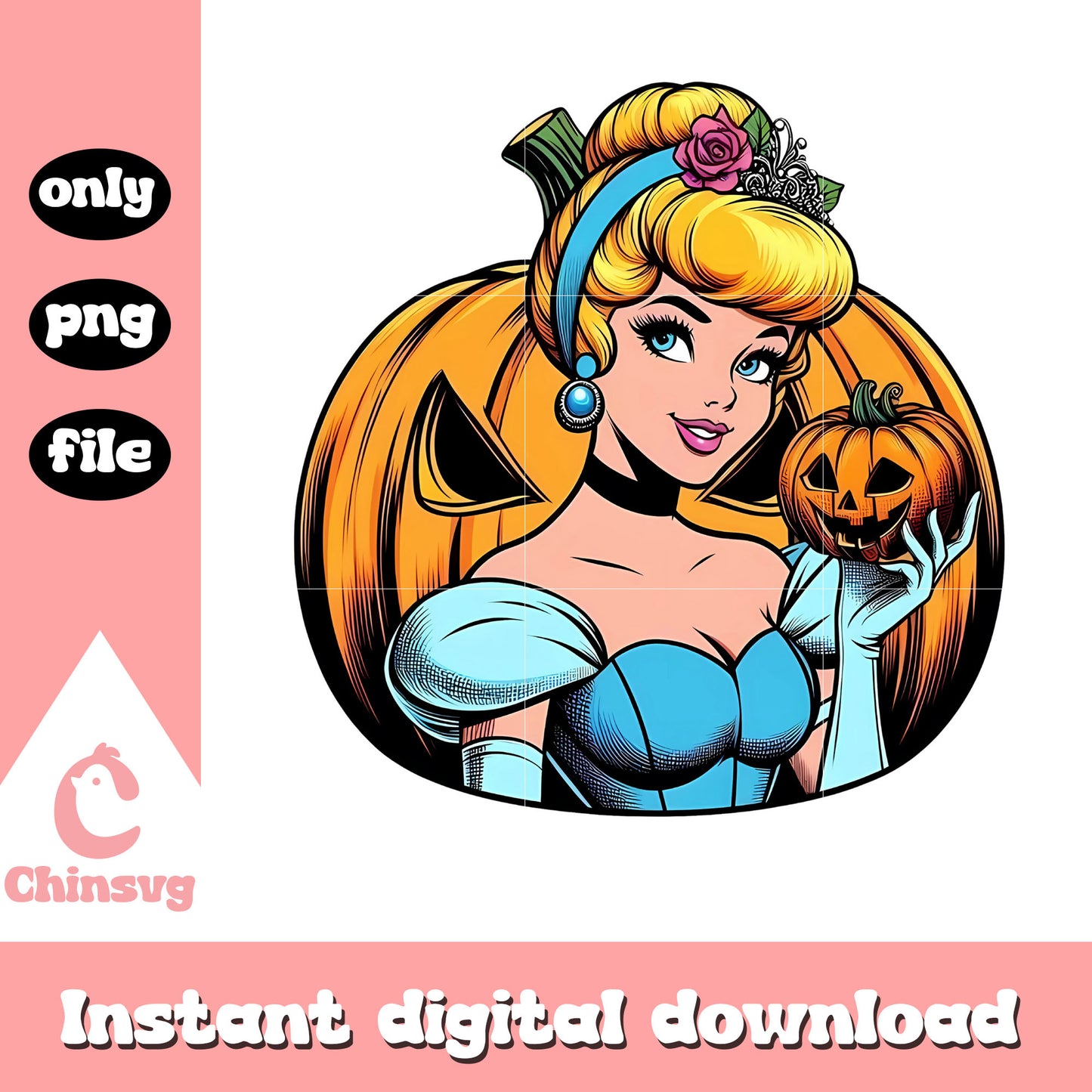 Cinderella and halloween pumpkin png, princess polly png